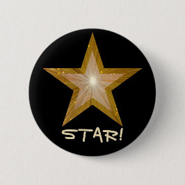 "Gold" Star 'STAR' Taste schwarz! Button