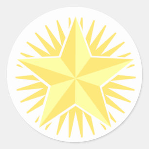 Gold-Star-Sticker Runder Aufkleber