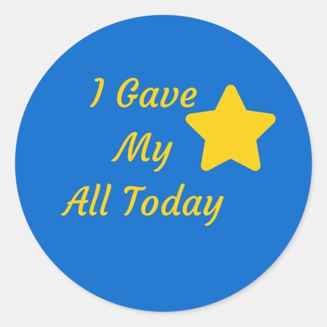 Gold-Star-Sticker Runder Aufkleber (Vorderseite)