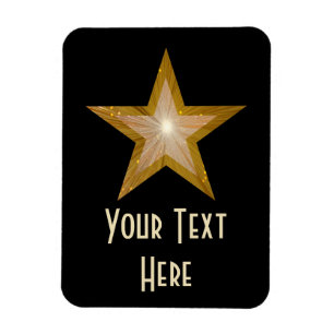 "Gold" Star "Text" - flexibler Magnet in vertikale