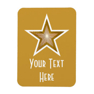 "Gold" Star "Text" - flexibler Magnet vertikales G