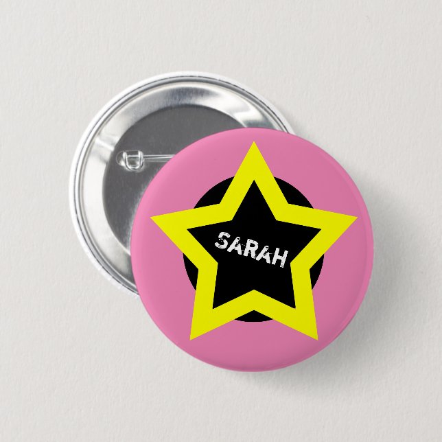 Gold Star & Top Fashion - Sarah (Name) Button (Vorne & Hinten)