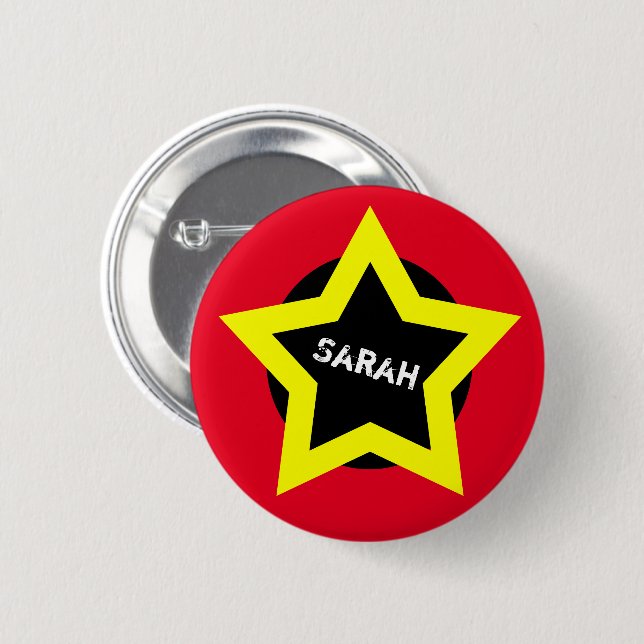 Gold Star & Top Fashion - Sarah (Name) Button (Vorne & Hinten)
