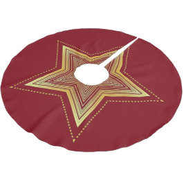 Gold Star Tree Rock geputzt Polyester Tree Skirt Weihnachtsbaumdecke