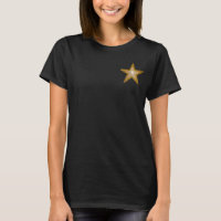 "Gold" Star "two tone" t - Shirt schwarz