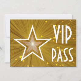 Gold Star "VIP PASS" Einladung horizontal