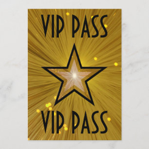 Gold Star "VIP PASS" Einladung schwarz