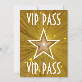Gold Star "VIP PASS" Einladung weiß