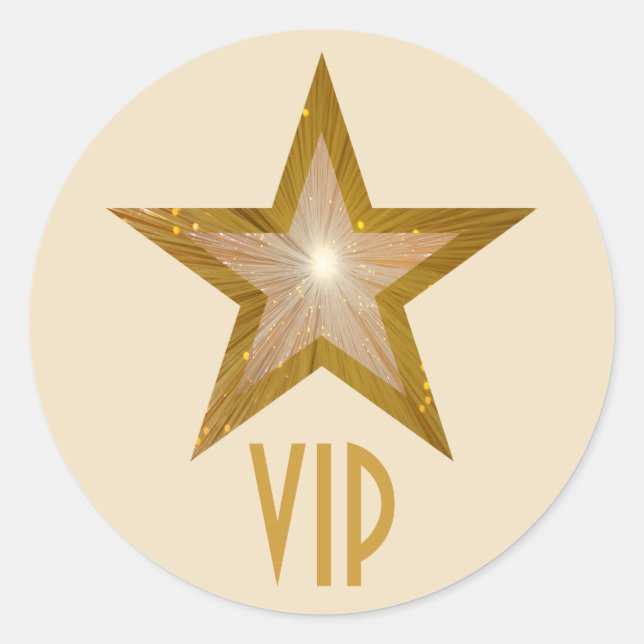 "Gold" Star VIP Rundaufkleber Runder Aufkleber (Vorderseite)