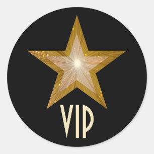 "Gold" Star VIP Rundaufkleber schwarz Runder Aufkleber