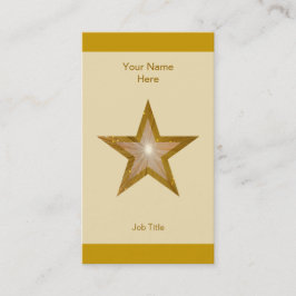 Gold Star Visitenkarten Creme Streifen vertikal Visitenkarte