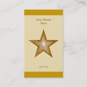 Gold Star Visitenkarten Creme Streifen vertikal Visitenkarte