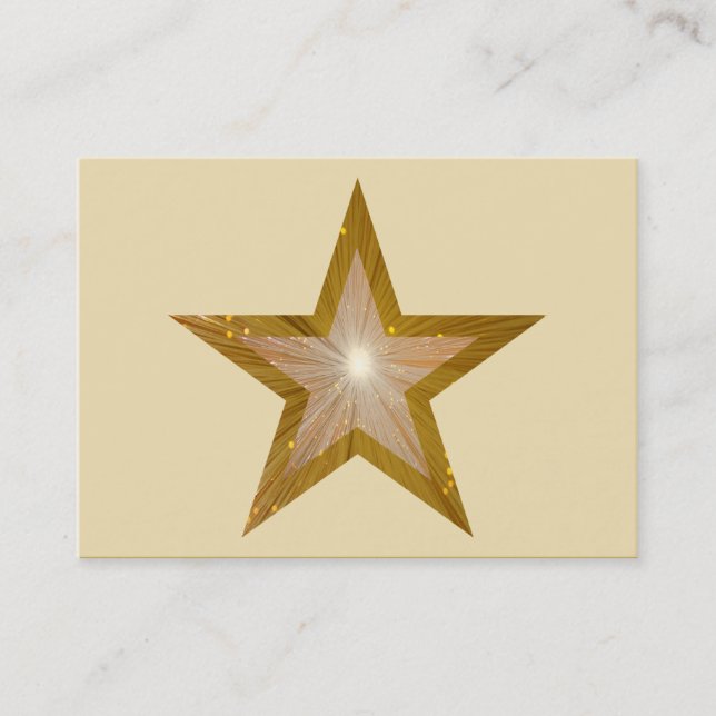 Gold Star Visitenkarten-Template-Creme Visitenkarte (Vorderseite)