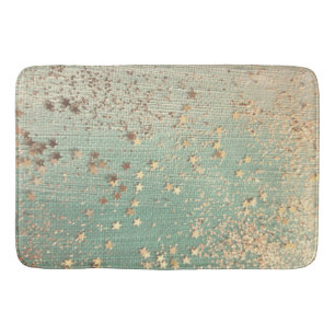 Gold Stardust auf Sea Green Badematte