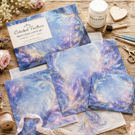 Gold Stardust Frost Feder Swirl Dekoupage Seidenpapier