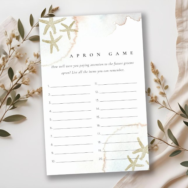 Gold Starfish Schürzen Memory Brautparty Game (Von Creator hochgeladen)