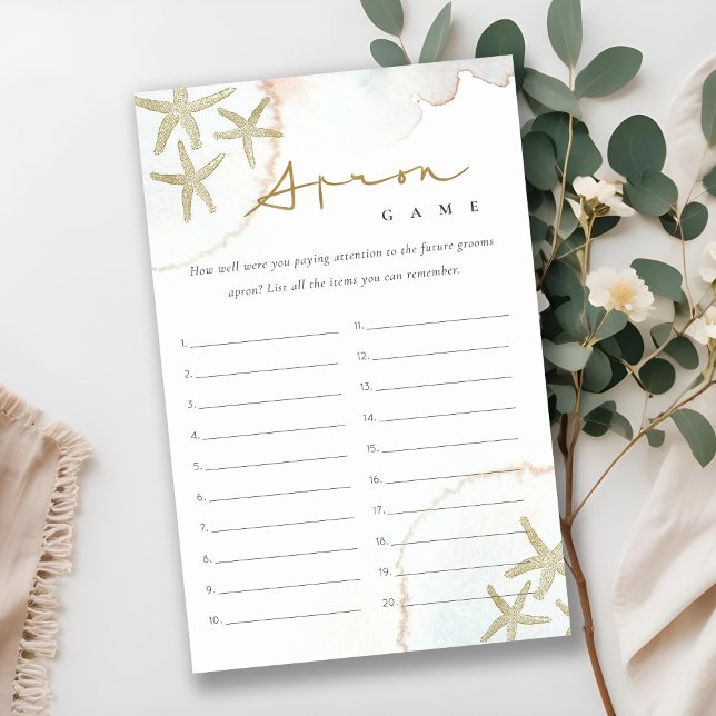 Gold Starfish Schürzen Memory Brautparty Game (Von Creator hochgeladen)