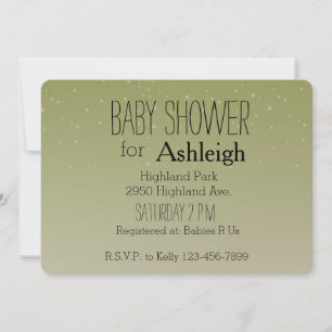 Gold Starlight Babydusche Einladung