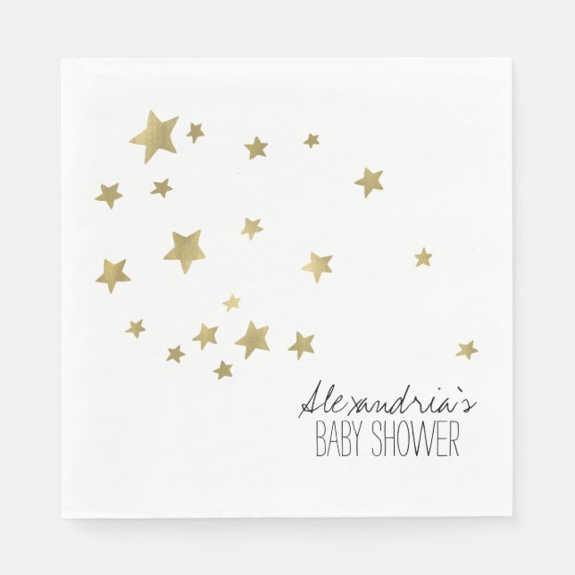 Gold Starlight Stars Personalisiert Napkins Serviette (Vorderseite)