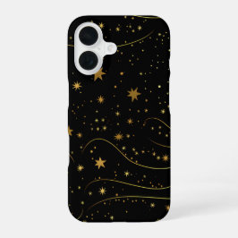 Gold Starry Night Celestial Phone Case iPhone 16 Hülle