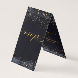 Gold Starry Night Wedding Online UAWG Folded Card Visitenkarten