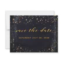 Gold Starry Night Wedding speichern Sie das Datum 