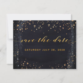 Gold Starry Night Wedding speichern Sie das Datum Einladung