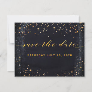 Gold Starry Night Wedding speichern Sie das Datum  Einladung