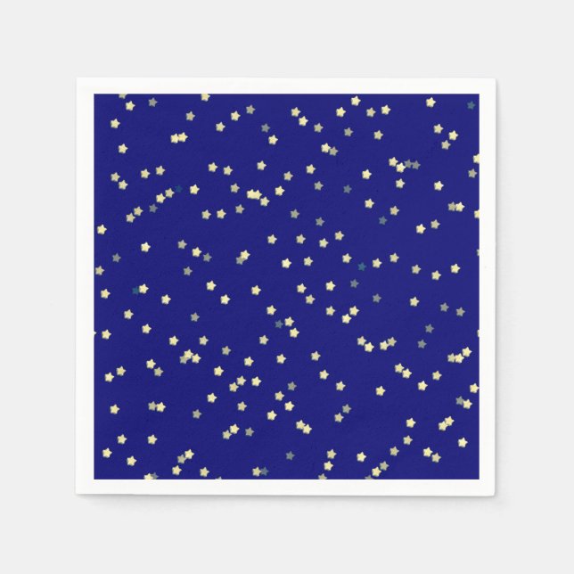 Gold Stars auf blau Serviette (Vorderseite)