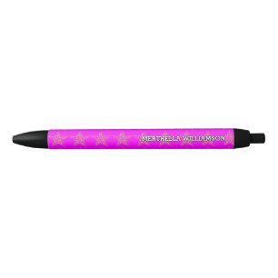 Gold Stars auf HOT PINK Personalisiert Kugelschreiber