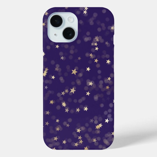 Gold Stars auf Lila Case-Mate iPhone Hülle (Rückseite)