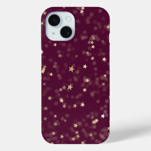 Gold Stars auf Maroon Case-Mate iPhone Hülle