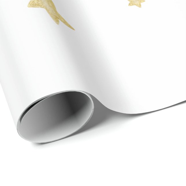 Gold Stars Baby Dusche Geschenkpapier (Rolleneckpunkt)