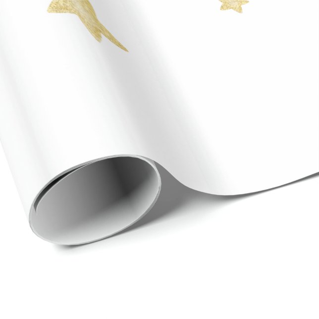 Gold Stars Baby Dusche Geschenkpapier (Rolleneckpunkt)