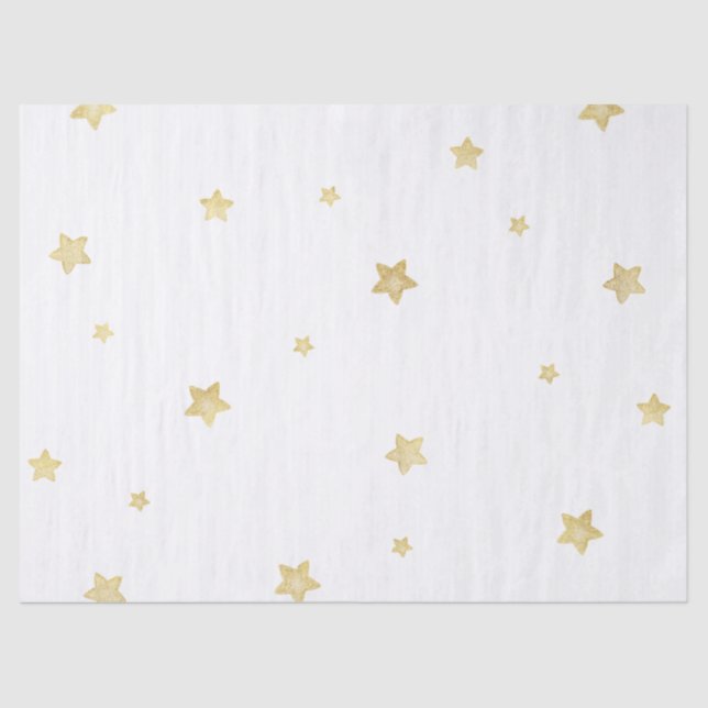 Gold Stars Baby Dusche Seidenpapier (Vorderseite)