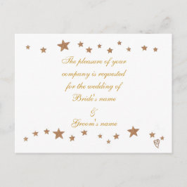 Gold Stars Border Wedding Einladung Postkarten