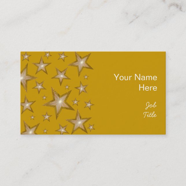 Gold Stars Business Card Gold Visitenkarte (Vorderseite)