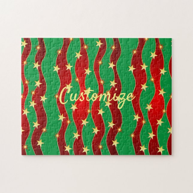 Gold Stars Christmas Sky Thunder_Cove Puzzle (Horizontal)