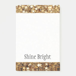 Gold Stars Confetti Glam Post-it Klebezettel