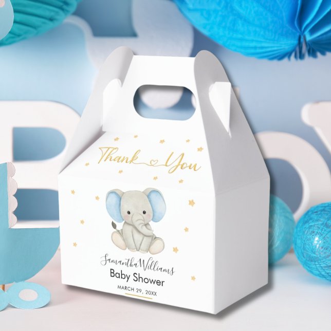 Gold Stars Elephant Baby Showbox Geschenkschachtel (Von Creator hochgeladen)