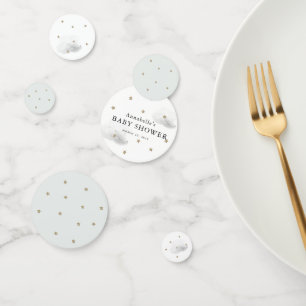 Gold Stars & Fluffy Gray Clouds Kinderdusche Konfetti
