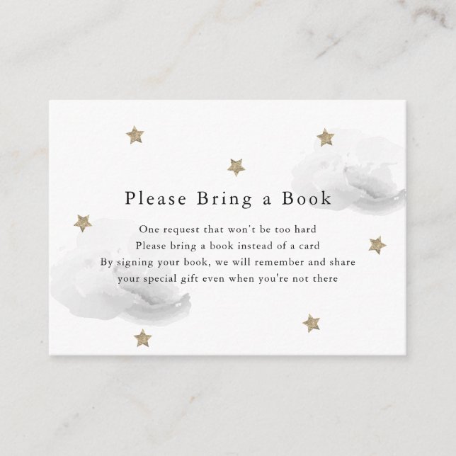 Gold Stars & Graue Wolken Bitte eine Reservekarte  Begleitkarte (Vorderseite)