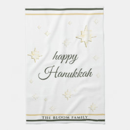 Gold Stars | Happy Hanukkah | INDIVIDUELLE NAME Geschirrtuch