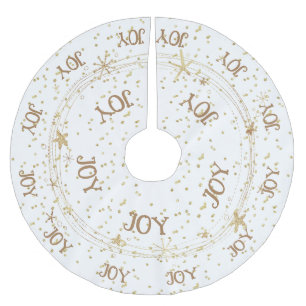 Gold Stars, JOY, Christmas, Polyester Weihnachtsbaumdecke