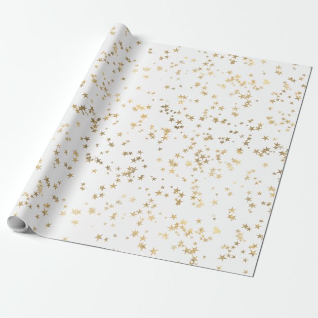 Gold Stars Minimalistisch Elegante Geschenkpapier (Ungerollt)