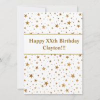 Gold Stars mit Botschaft zum Geburtstag