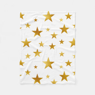 Gold Stars Modern White Fleecedecke