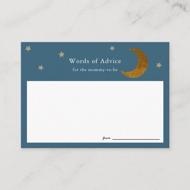 Gold Stars & Moon Baby Shower Cards Begleitkarte (Vorderseite)