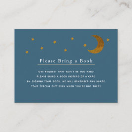 Gold Stars & Moon Navy Bringen Sie bitte eine Book Begleitkarte