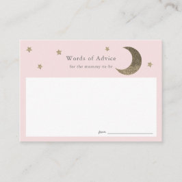 Gold Stars & Moon Pink Baby Shower Cards Begleitkarte